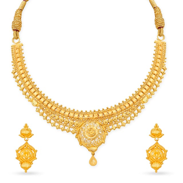 22k Gold Cocktail Design Necklace Set