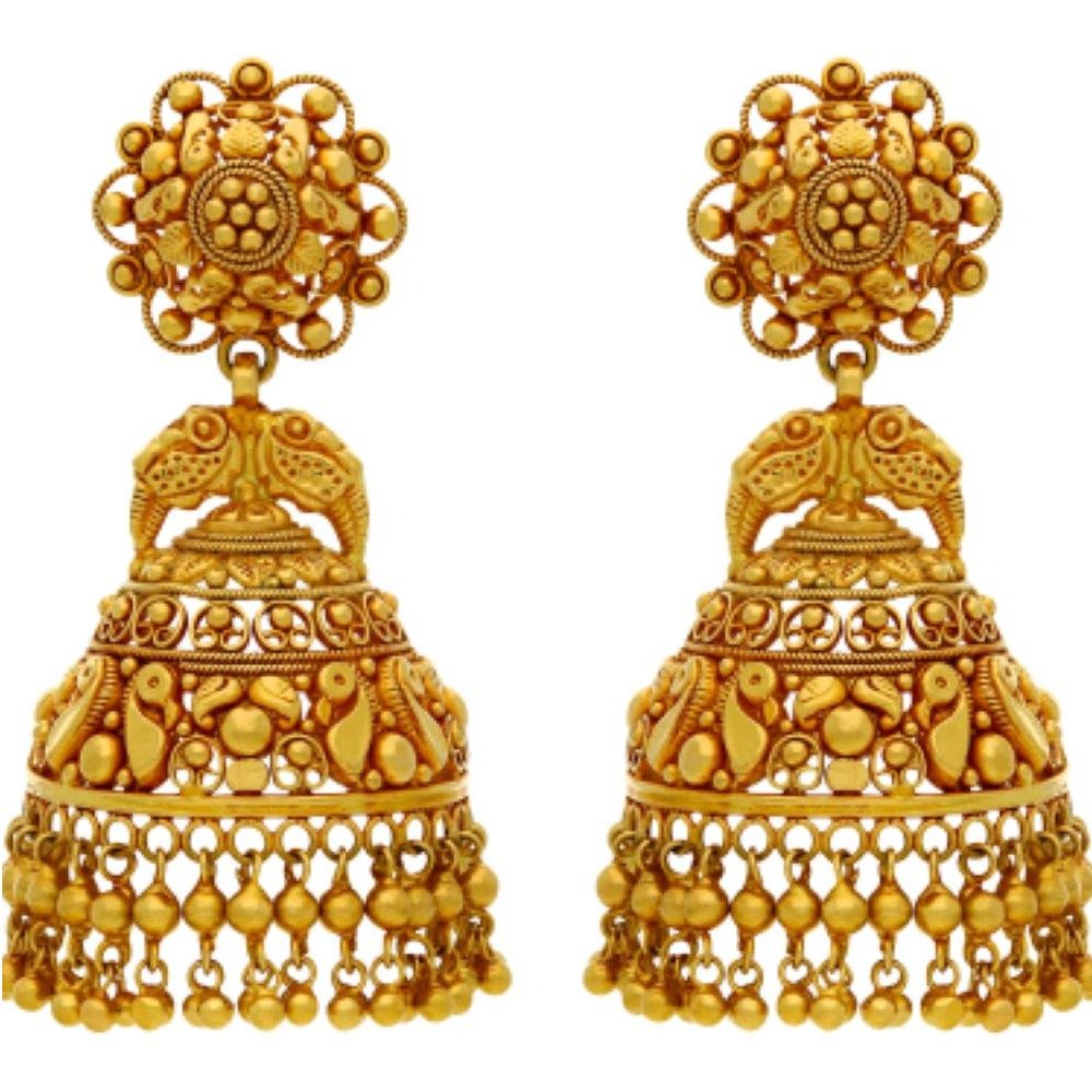 916 gold classy traditional earrings