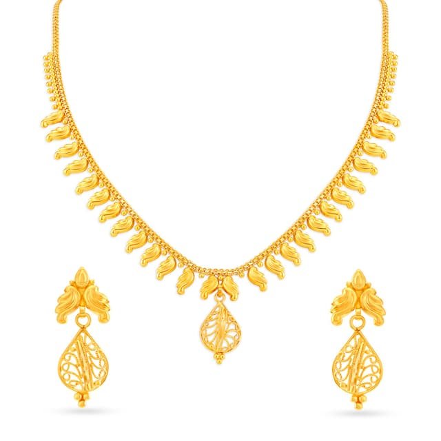 22k Gold Divine Design Necklace Set